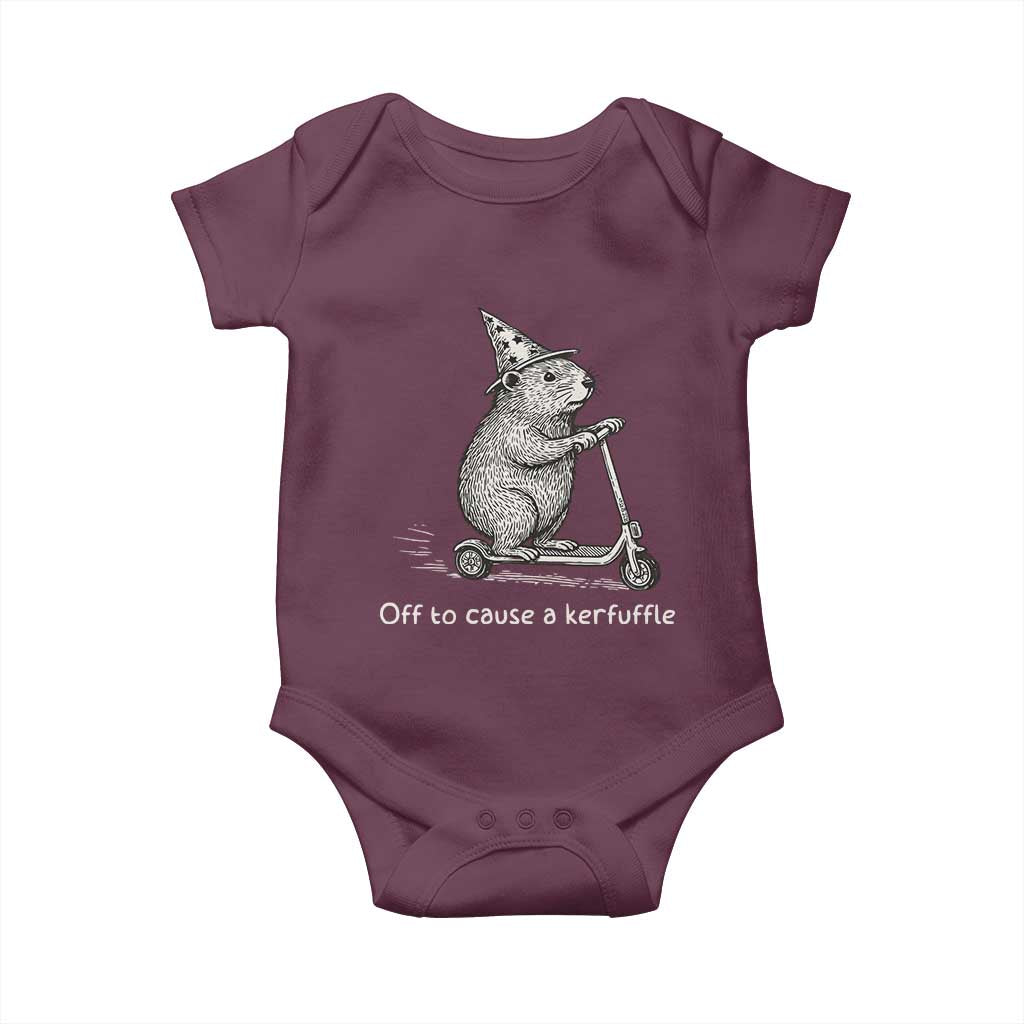 Funny Groundhog Off To Cause A Kerfuffle Baby Onesie - Wonder Print Shop