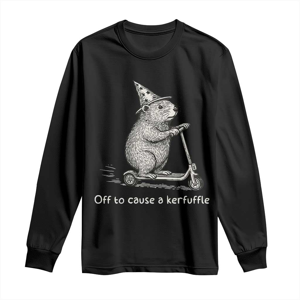 Funny Groundhog Off To Cause A Kerfuffle Long Sleeve Shirt - Wonder Print Shop