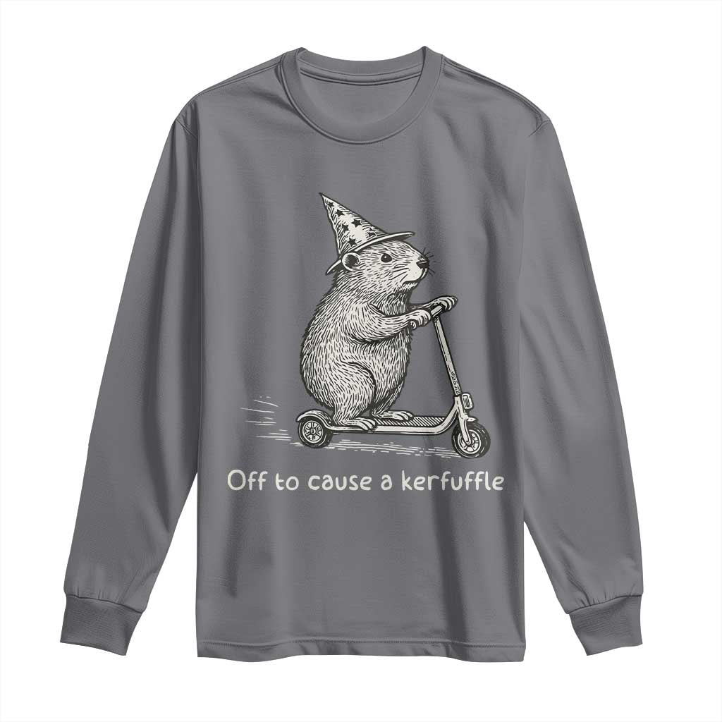 Funny Groundhog Off To Cause A Kerfuffle Long Sleeve Shirt - Wonder Print Shop