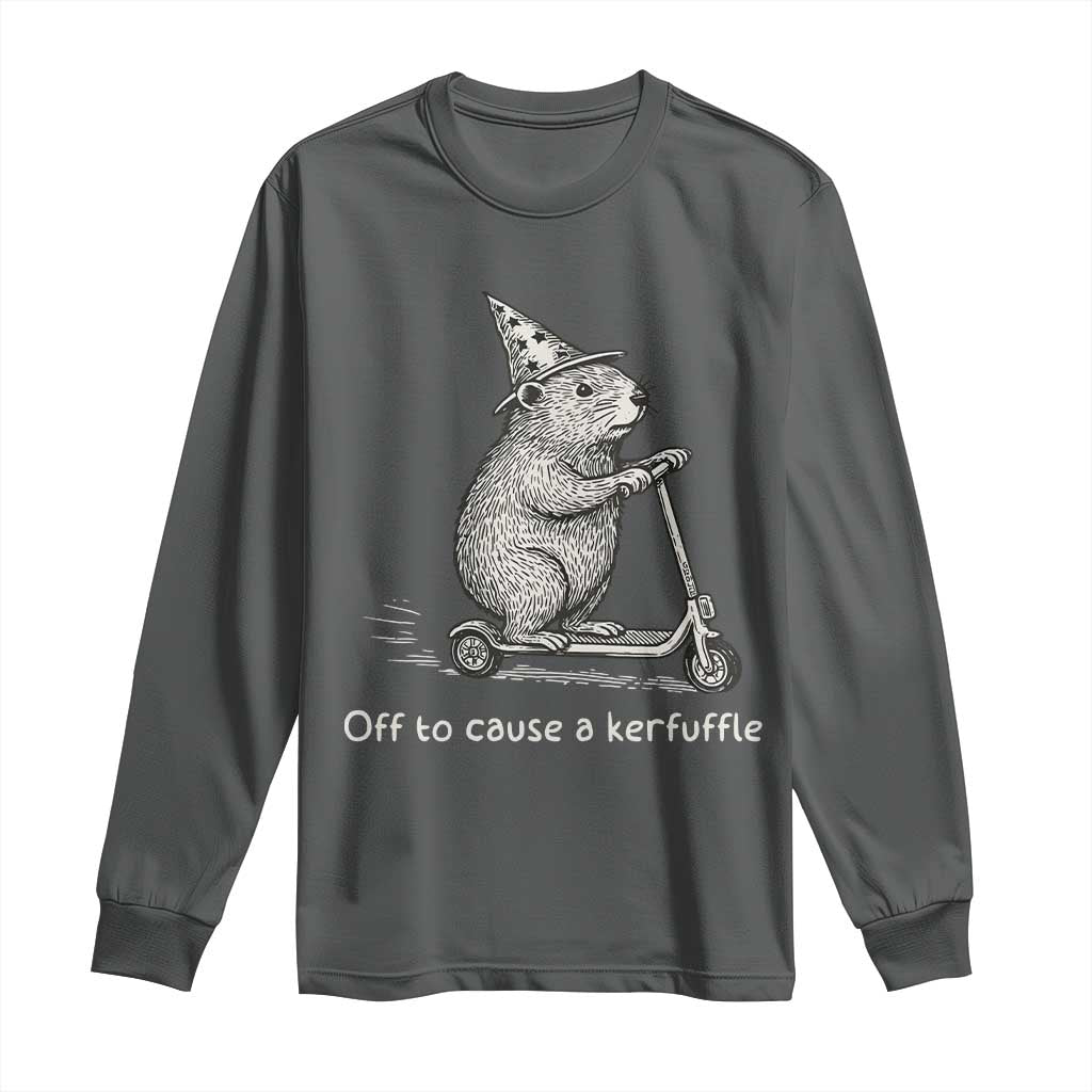 Funny Groundhog Off To Cause A Kerfuffle Long Sleeve Shirt - Wonder Print Shop
