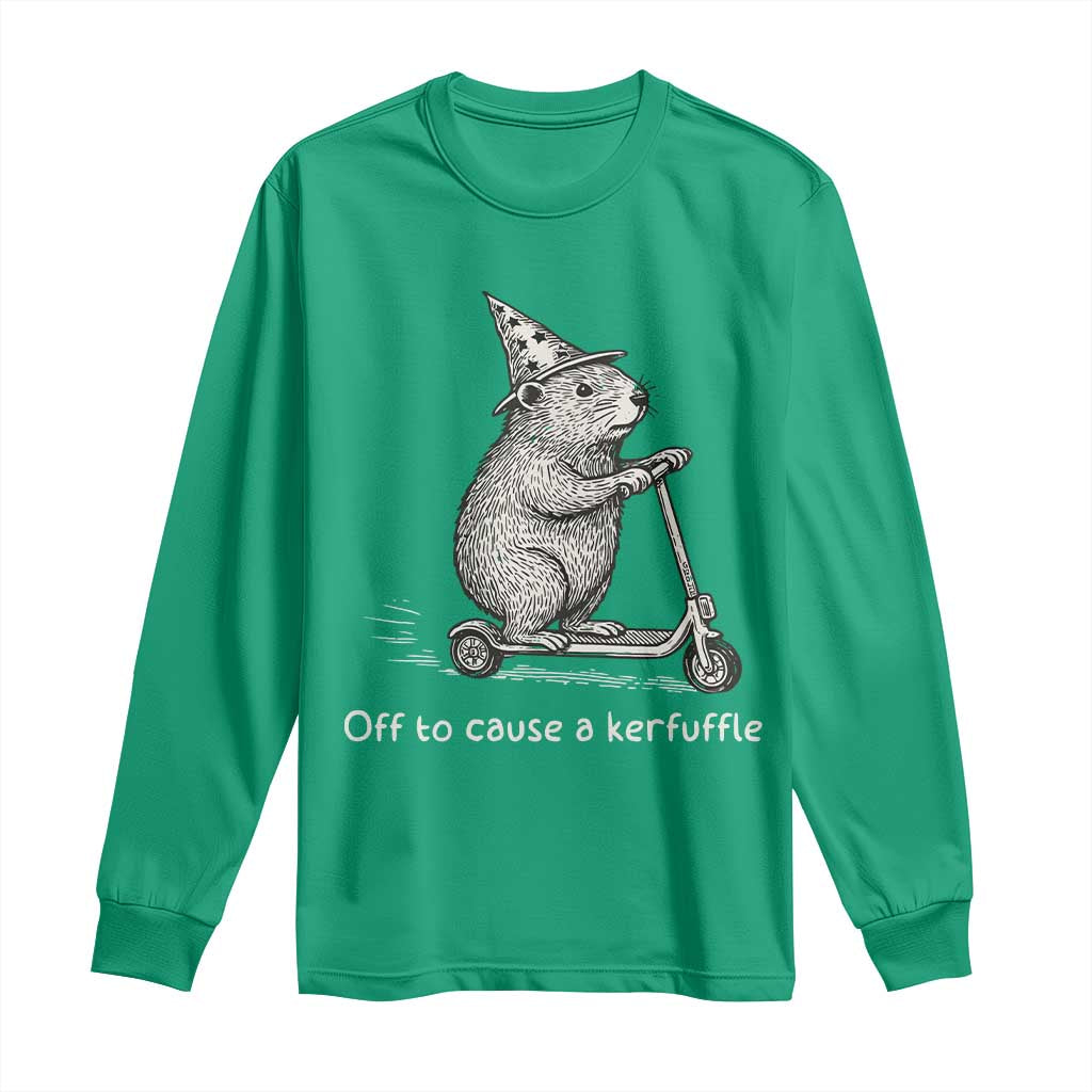Funny Groundhog Off To Cause A Kerfuffle Long Sleeve Shirt - Wonder Print Shop
