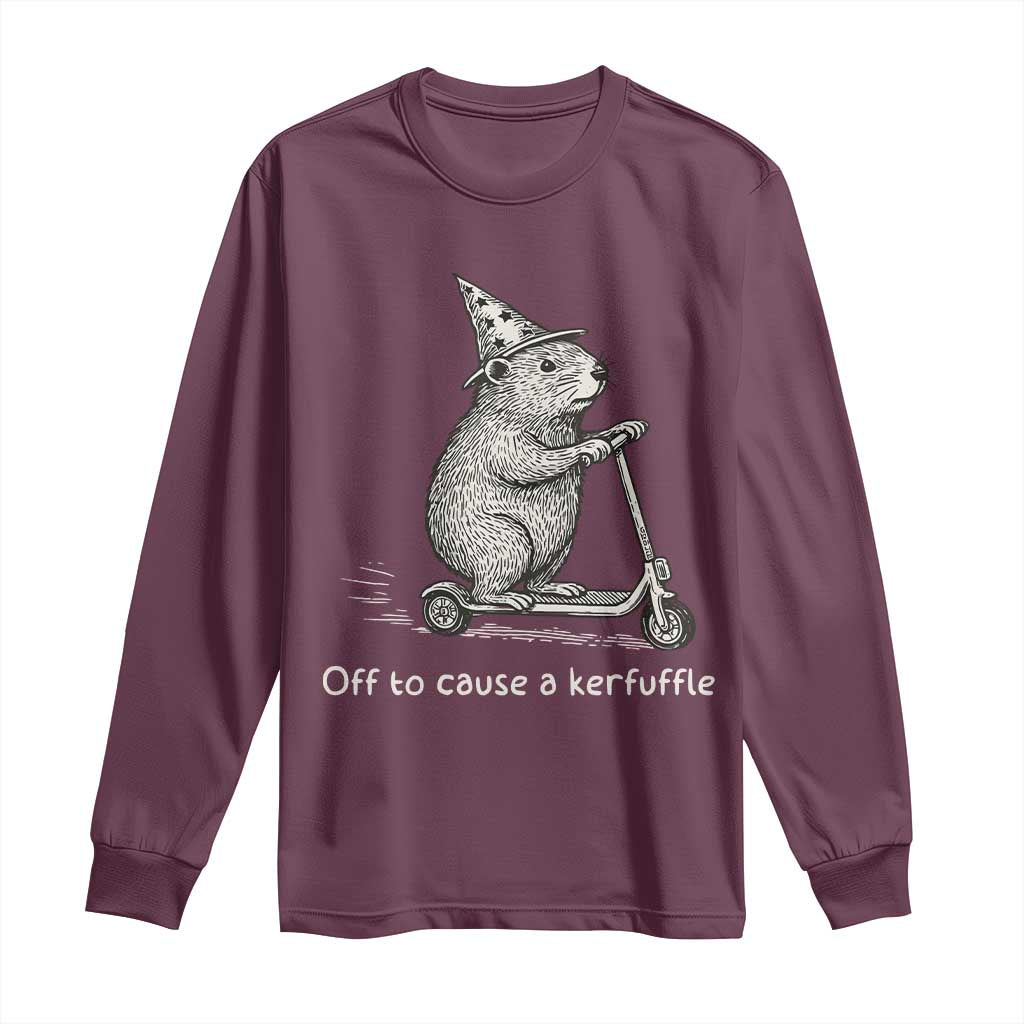 Funny Groundhog Off To Cause A Kerfuffle Long Sleeve Shirt - Wonder Print Shop