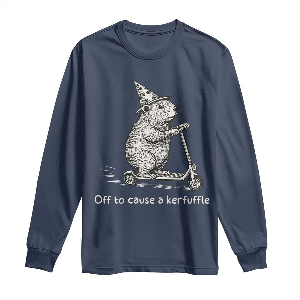 Funny Groundhog Off To Cause A Kerfuffle Long Sleeve Shirt - Wonder Print Shop