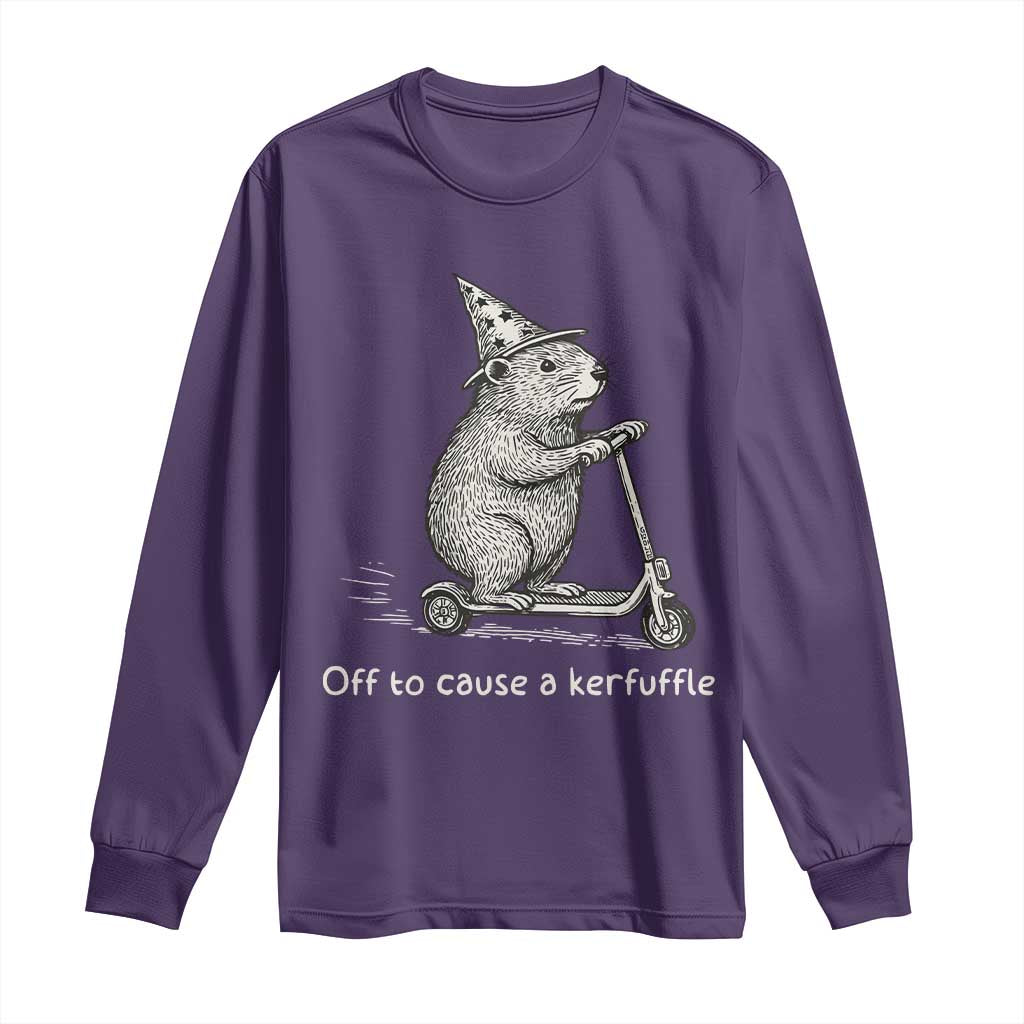 Funny Groundhog Off To Cause A Kerfuffle Long Sleeve Shirt - Wonder Print Shop