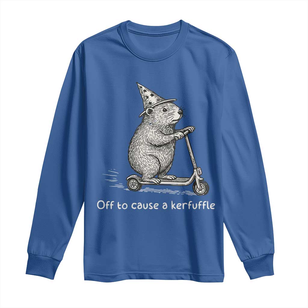 Funny Groundhog Off To Cause A Kerfuffle Long Sleeve Shirt - Wonder Print Shop