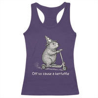 Funny Groundhog Off To Cause A Kerfuffle Racerback Tank Top - Wonder Print Shop