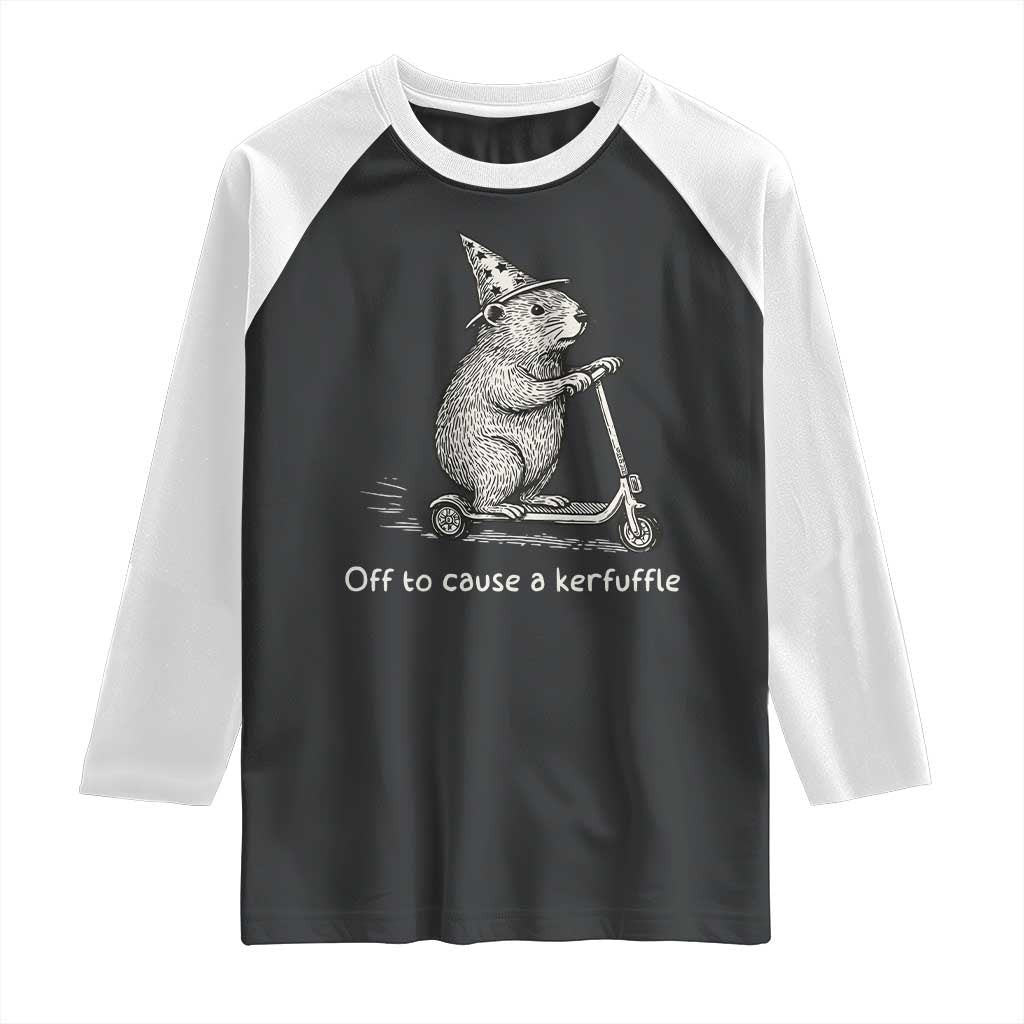 Funny Groundhog Off To Cause A Kerfuffle Raglan Shirt - Wonder Print Shop