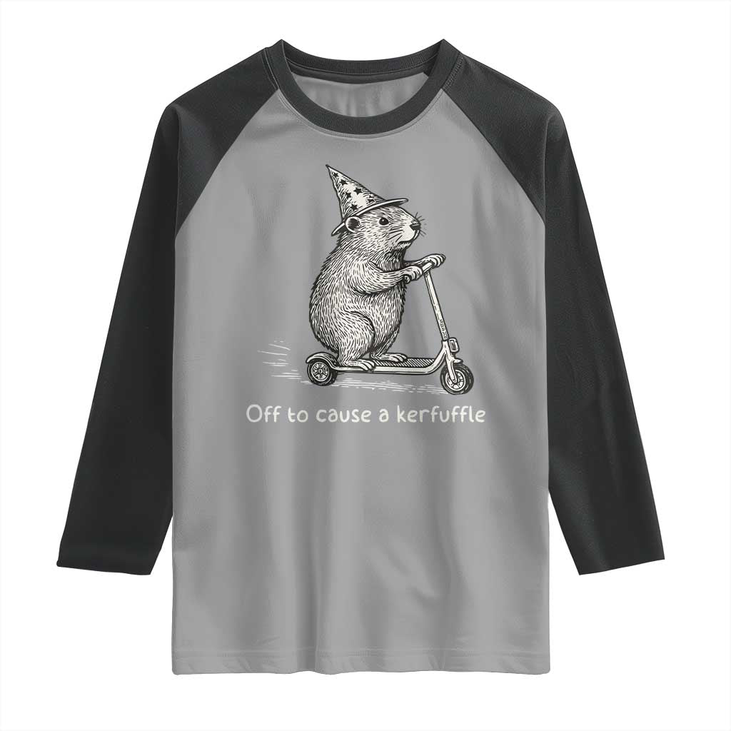 Funny Groundhog Off To Cause A Kerfuffle Raglan Shirt - Wonder Print Shop