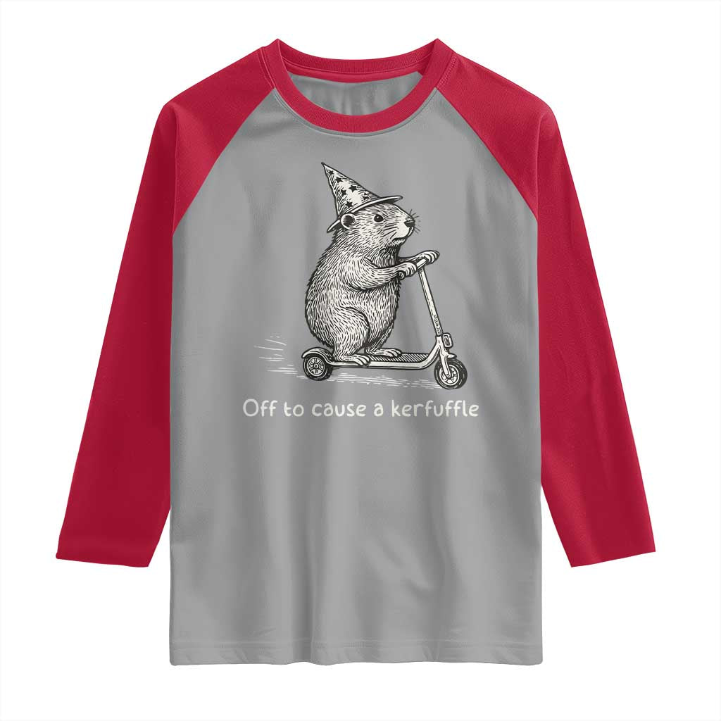 Funny Groundhog Off To Cause A Kerfuffle Raglan Shirt - Wonder Print Shop