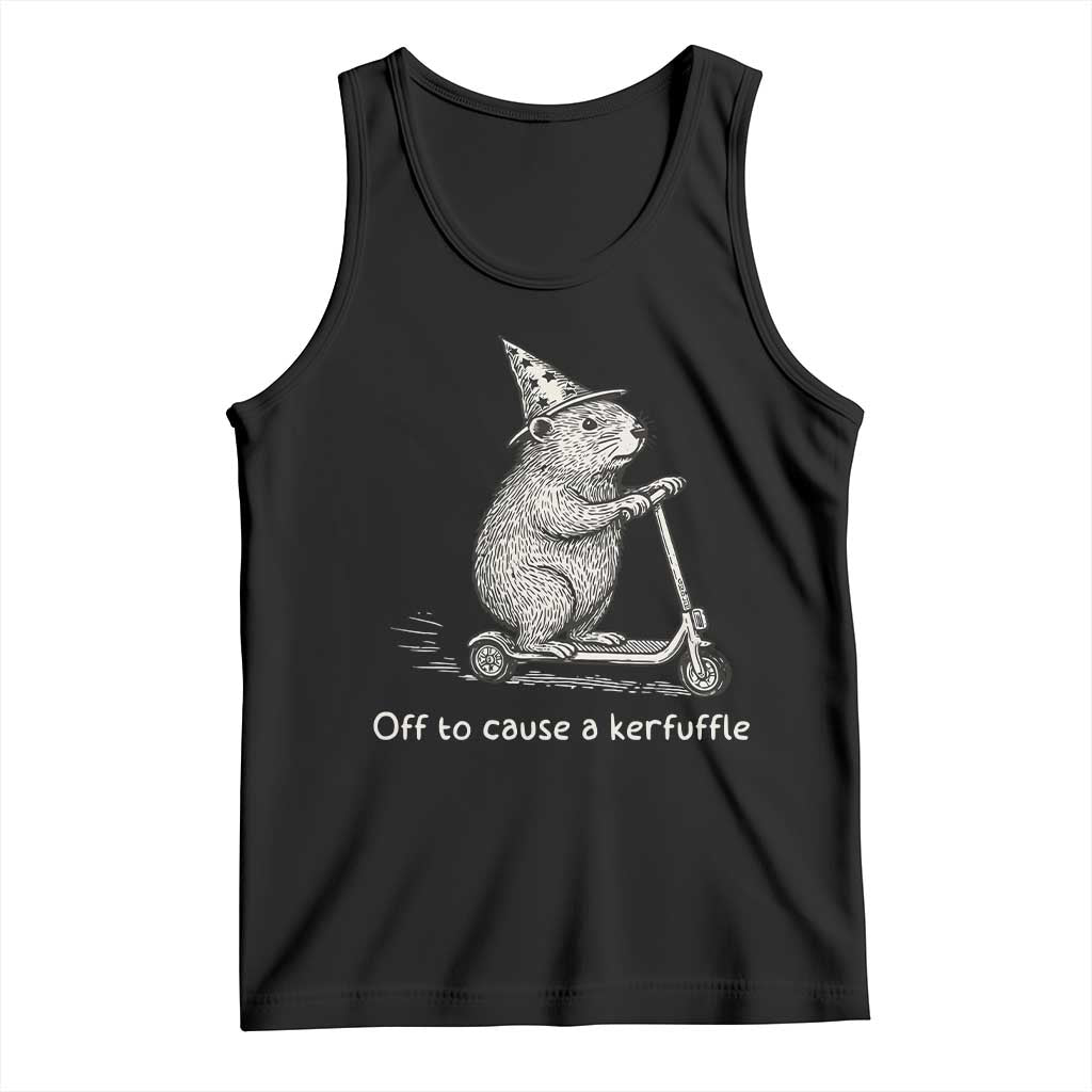 Funny Groundhog Off To Cause A Kerfuffle Tank Top - Wonder Print Shop