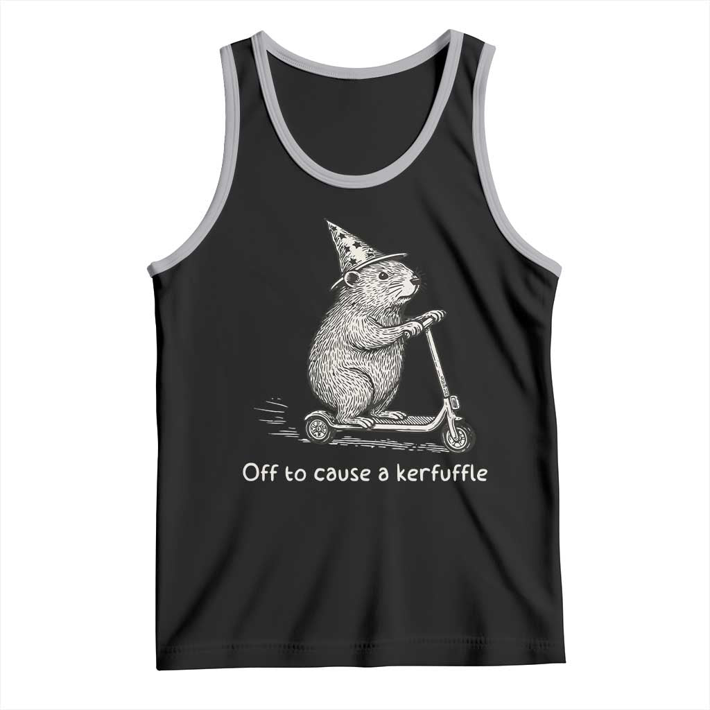 Funny Groundhog Off To Cause A Kerfuffle Tank Top - Wonder Print Shop