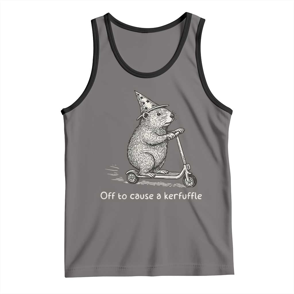 Funny Groundhog Off To Cause A Kerfuffle Tank Top - Wonder Print Shop