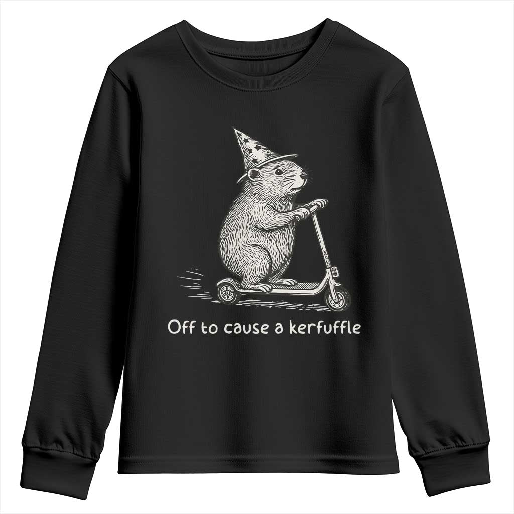Funny Groundhog Off To Cause A Kerfuffle Youth Sweatshirt - Wonder Print Shop