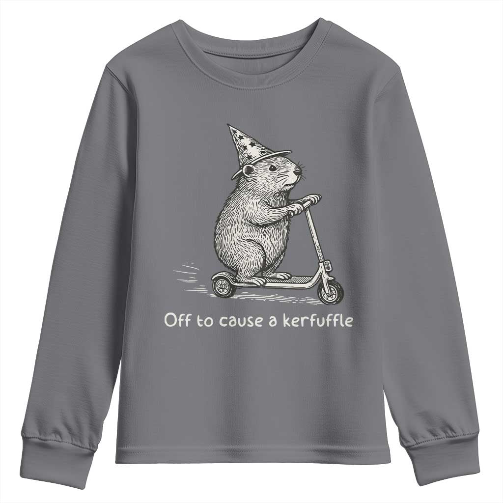Funny Groundhog Off To Cause A Kerfuffle Youth Sweatshirt - Wonder Print Shop