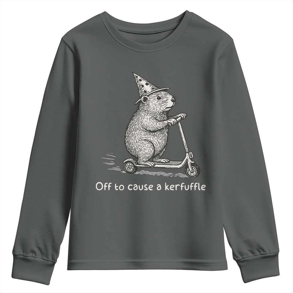 Funny Groundhog Off To Cause A Kerfuffle Youth Sweatshirt - Wonder Print Shop