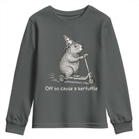 Funny Groundhog Off To Cause A Kerfuffle Youth Sweatshirt - Wonder Print Shop