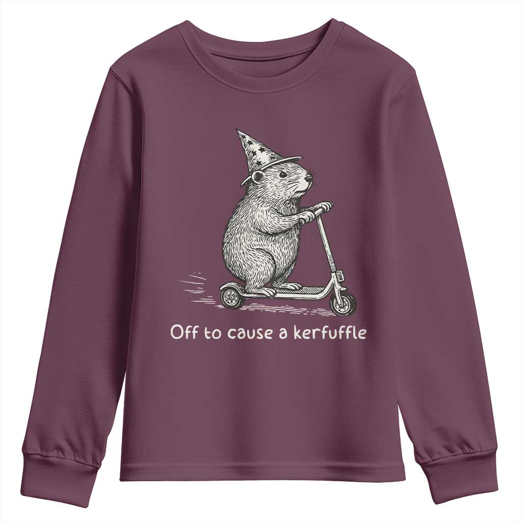 Funny Groundhog Off To Cause A Kerfuffle Youth Sweatshirt - Wonder Print Shop