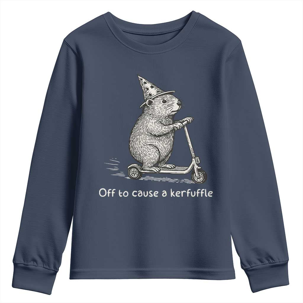 Funny Groundhog Off To Cause A Kerfuffle Youth Sweatshirt - Wonder Print Shop