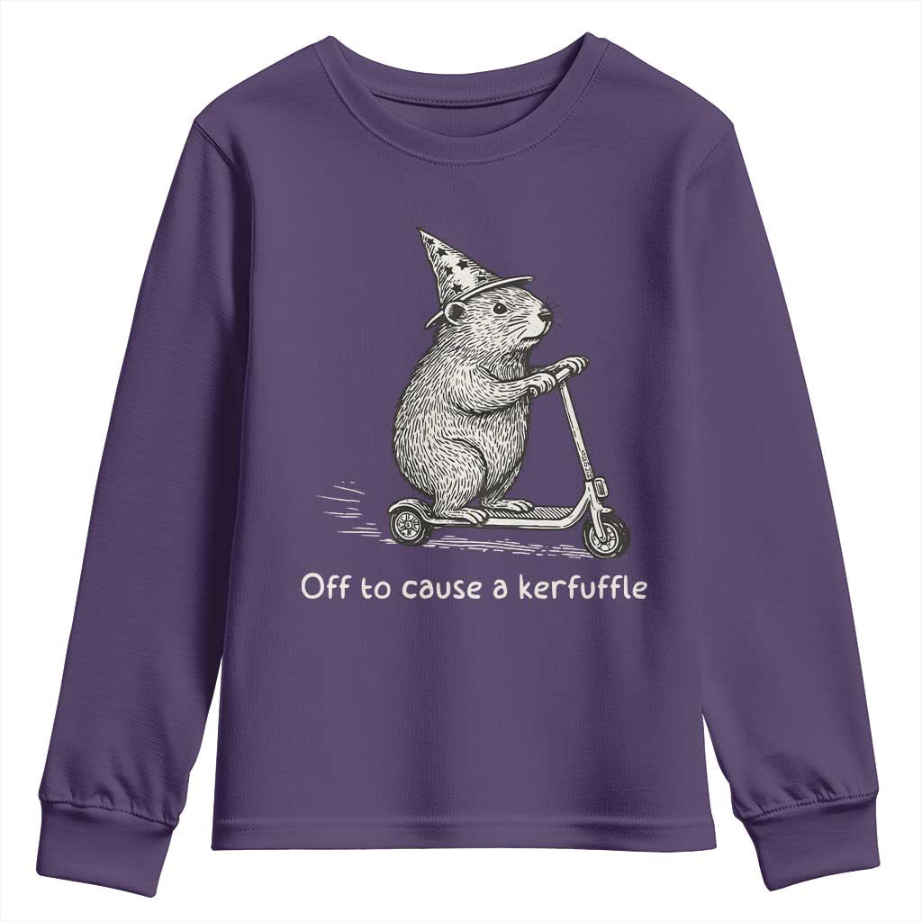 Funny Groundhog Off To Cause A Kerfuffle Youth Sweatshirt - Wonder Print Shop