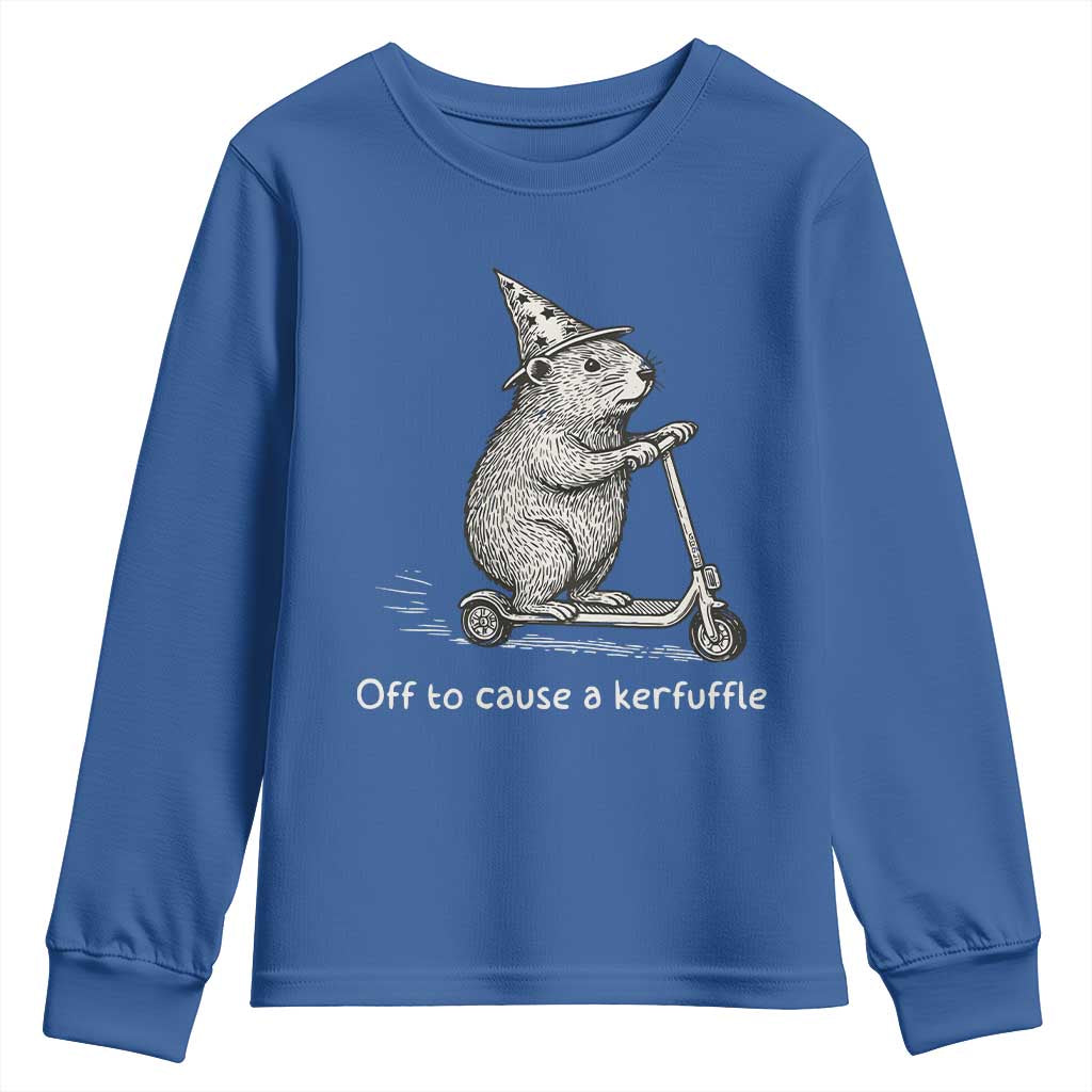 Funny Groundhog Off To Cause A Kerfuffle Youth Sweatshirt - Wonder Print Shop