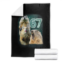 67 Meme Groundhog Throw Blanket Howling At The Moon Funny Six Seven Meme Ground Hog Day - Wonder Print Shop