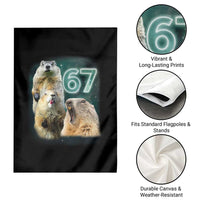 67 Meme Groundhog Garden Flag Howling At The Moon Funny Six Seven Meme Ground Hog Day - Wonder Print Shop