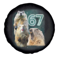 67 Meme Groundhog Spare Tire Cover Howling At The Moon Funny Six Seven Meme Ground Hog Day - Wonder Print Shop