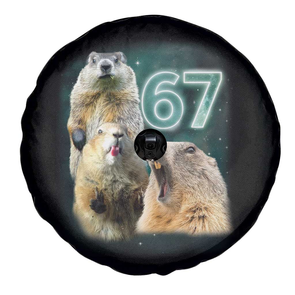 67 Meme Groundhog Spare Tire Cover Howling At The Moon Funny Six Seven Meme Ground Hog Day - Wonder Print Shop