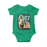 67 Meme Groundhog Baby Onesie Howling At The Moon Funny Six Seven Meme Ground Hog Day - Wonder Print Shop