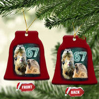 67 Meme Groundhog Ceramic Ornament Howling At The Moon Funny Six Seven Meme Ground Hog Day - Wonder Print Shop