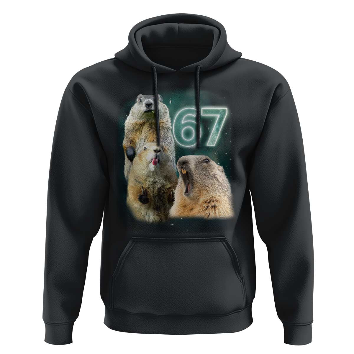 67 Meme Groundhog Hoodie Howling At The Moon Funny Six Seven Meme Ground Hog Day - Wonder Print Shop
