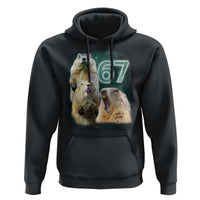 67 Meme Groundhog Hoodie Howling At The Moon Funny Six Seven Meme Ground Hog Day - Wonder Print Shop