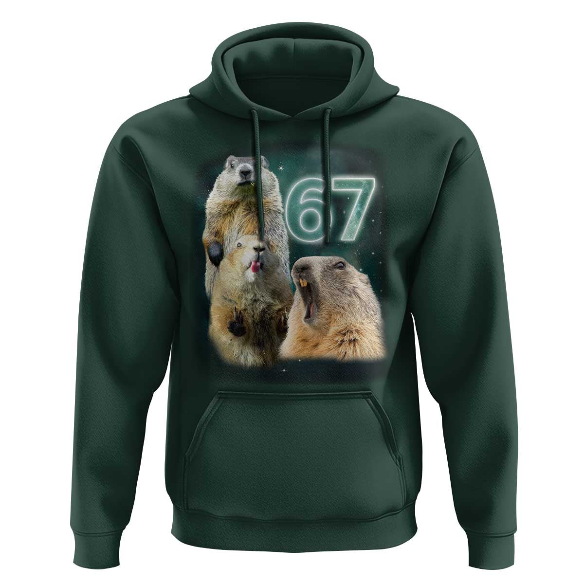 67 Meme Groundhog Hoodie Howling At The Moon Funny Six Seven Meme Ground Hog Day - Wonder Print Shop