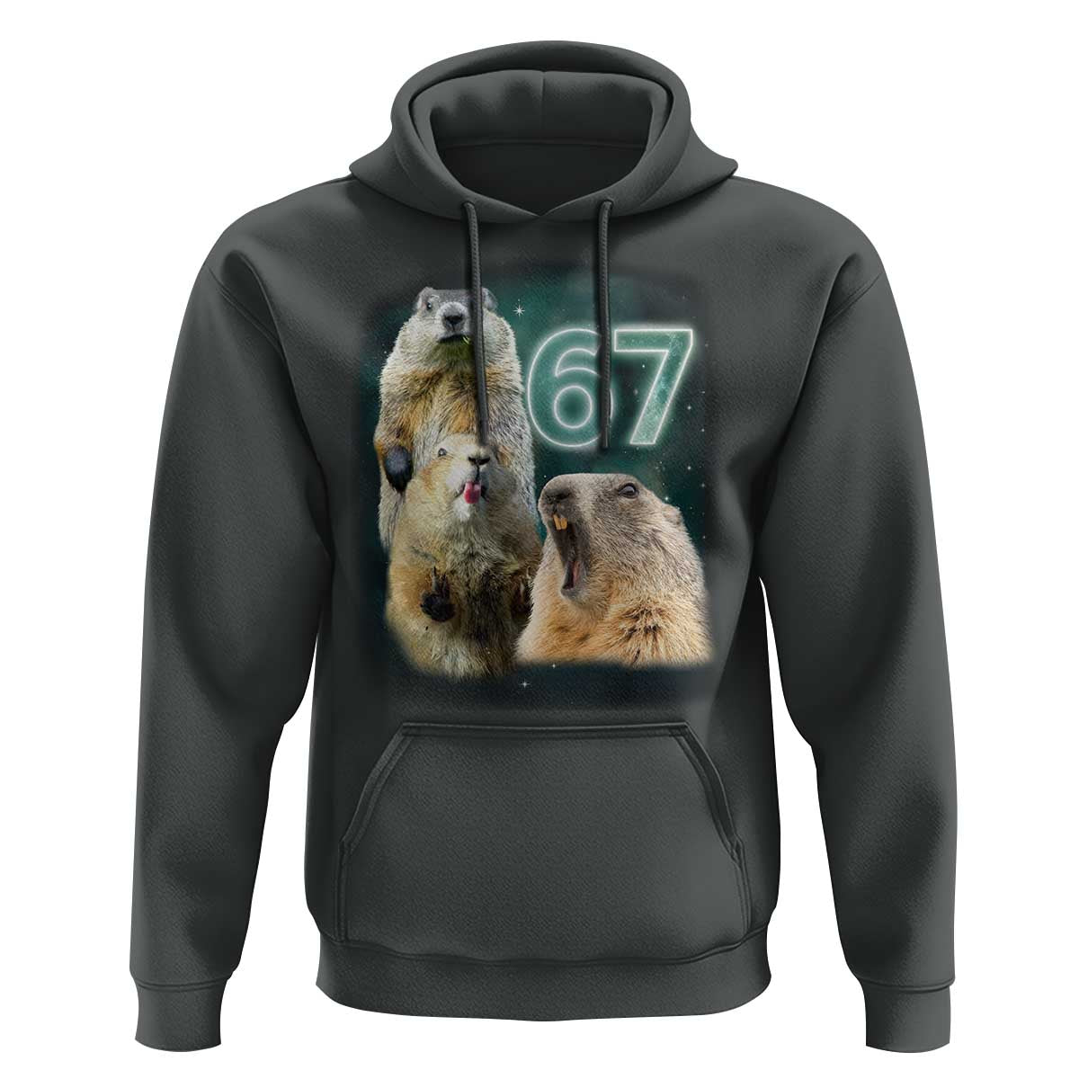 67 Meme Groundhog Hoodie Howling At The Moon Funny Six Seven Meme Ground Hog Day - Wonder Print Shop