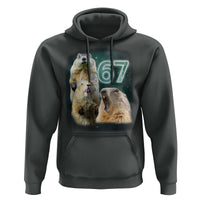 67 Meme Groundhog Hoodie Howling At The Moon Funny Six Seven Meme Ground Hog Day - Wonder Print Shop