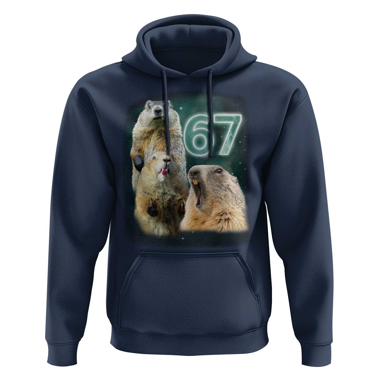 67 Meme Groundhog Hoodie Howling At The Moon Funny Six Seven Meme Ground Hog Day - Wonder Print Shop