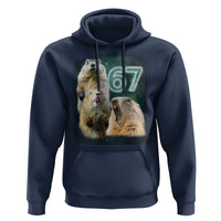 67 Meme Groundhog Hoodie Howling At The Moon Funny Six Seven Meme Ground Hog Day - Wonder Print Shop