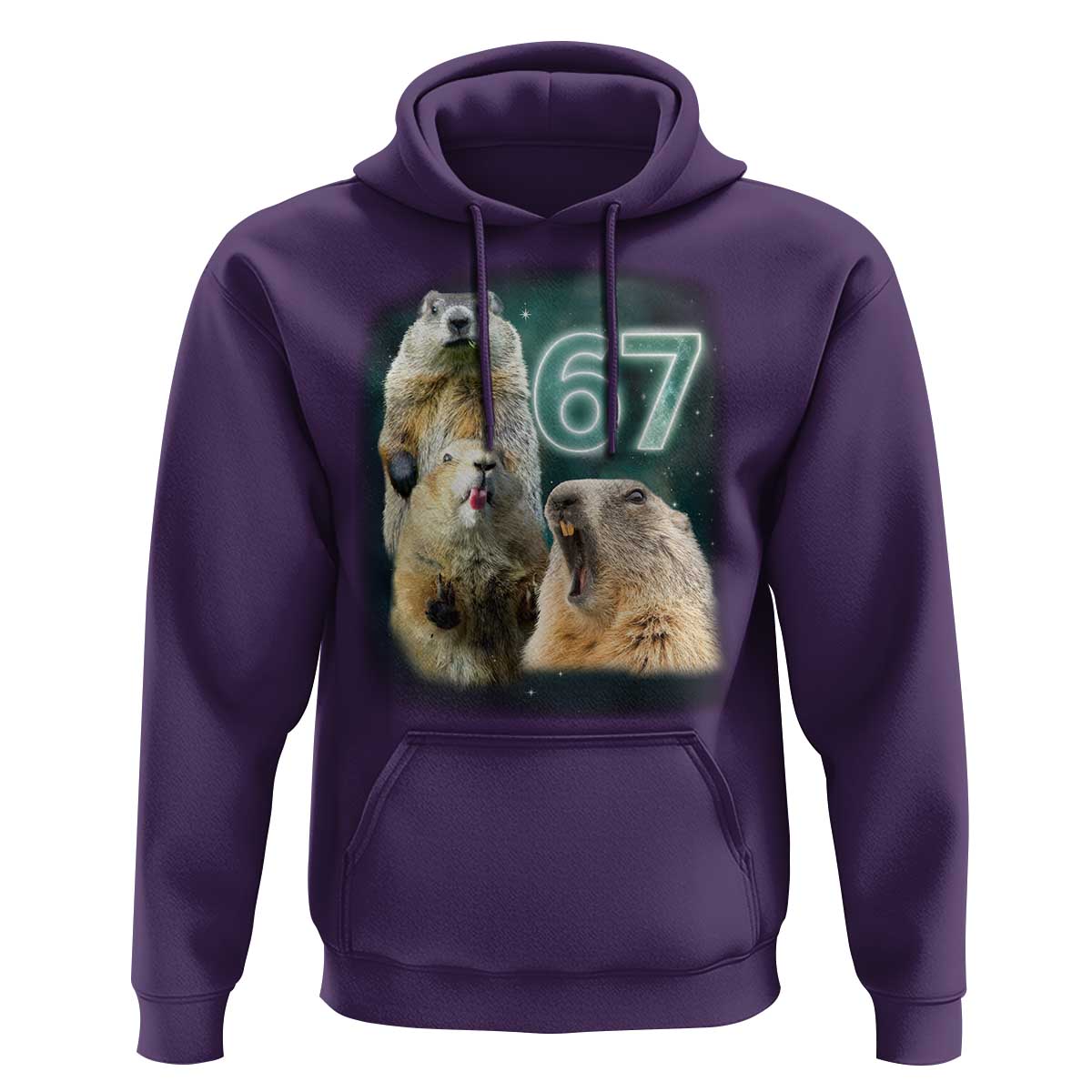 67 Meme Groundhog Hoodie Howling At The Moon Funny Six Seven Meme Ground Hog Day - Wonder Print Shop