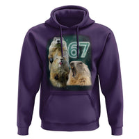 67 Meme Groundhog Hoodie Howling At The Moon Funny Six Seven Meme Ground Hog Day - Wonder Print Shop