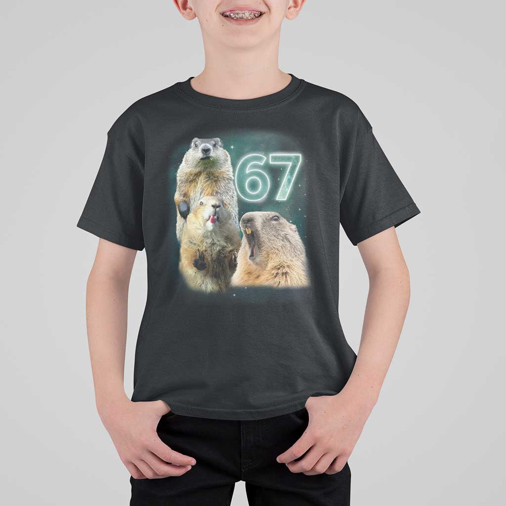 67 Meme Groundhog T Shirt For Kid Howling At The Moon Funny Six Seven Meme Ground Hog Day - Wonder Print Shop