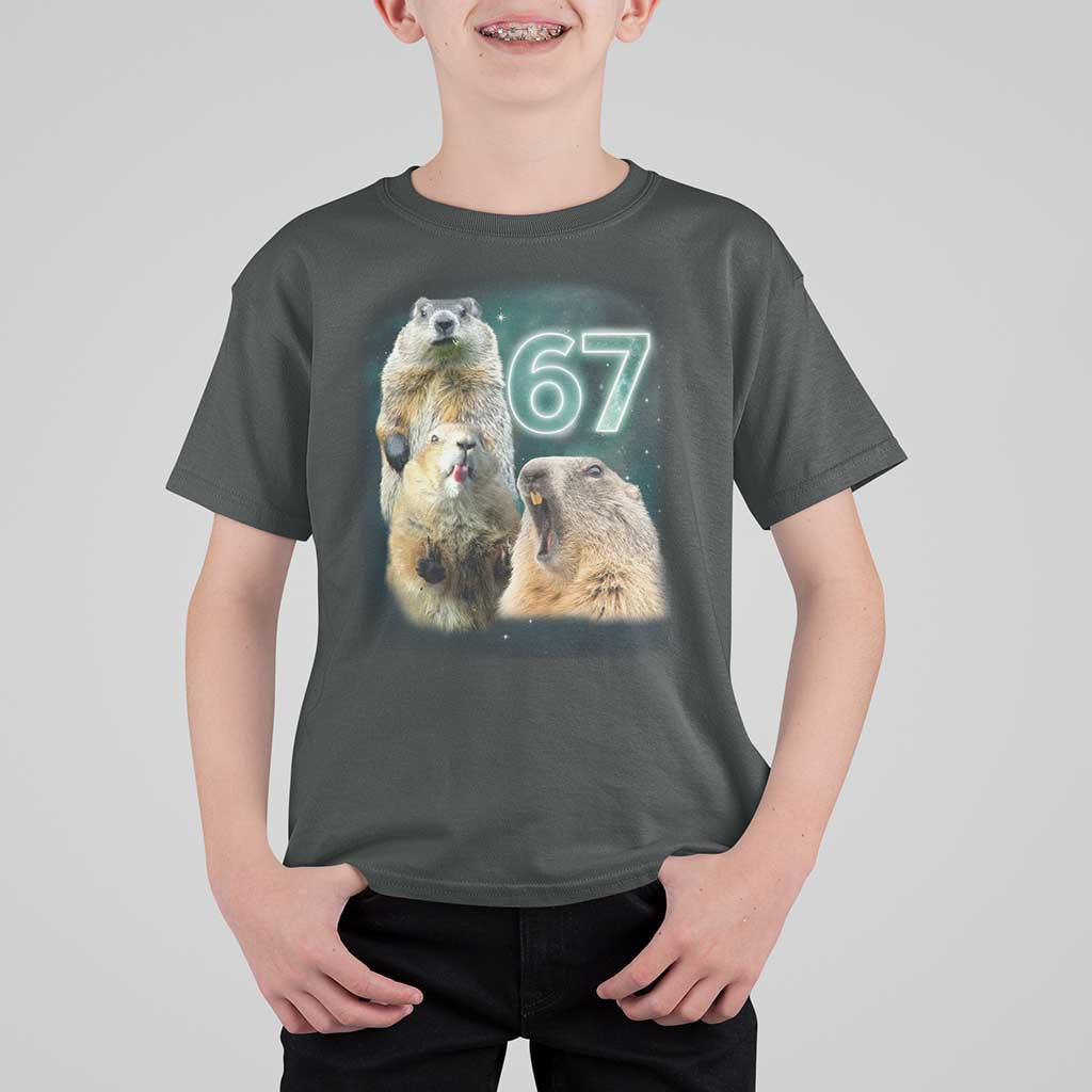 67 Meme Groundhog T Shirt For Kid Howling At The Moon Funny Six Seven Meme Ground Hog Day - Wonder Print Shop