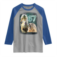 67 Meme Groundhog Raglan Shirt Howling At The Moon Funny Six Seven Meme Ground Hog Day - Wonder Print Shop