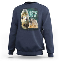 67 Meme Groundhog Sweatshirt Howling At The Moon Funny Six Seven Meme Ground Hog Day - Wonder Print Shop
