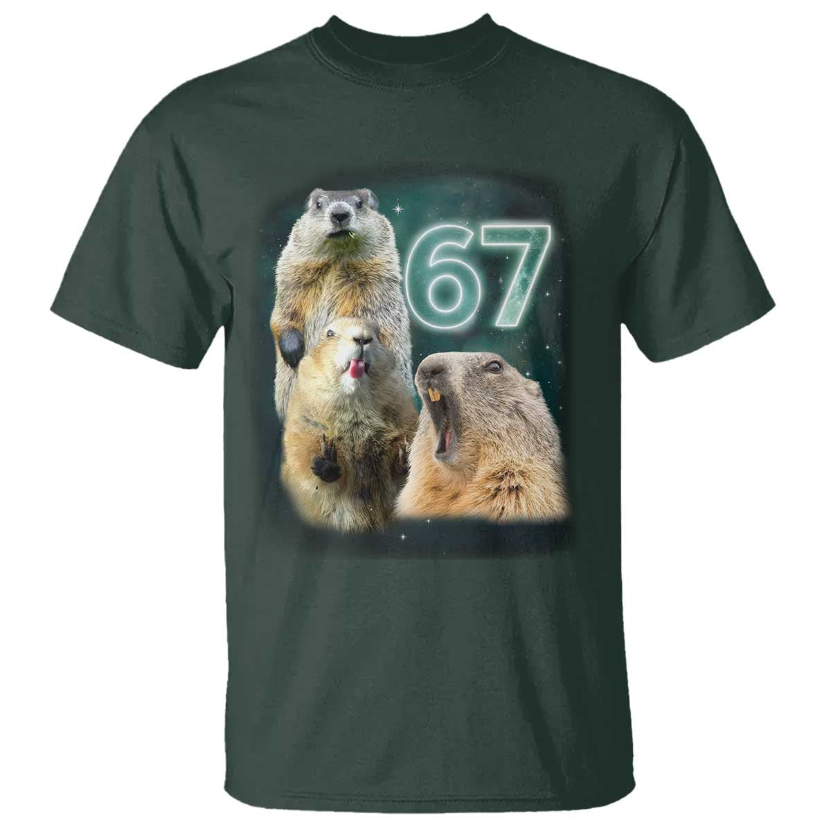 67 Meme Groundhog T Shirt Howling At The Moon Funny Six Seven Meme Ground Hog Day - Wonder Print Shop