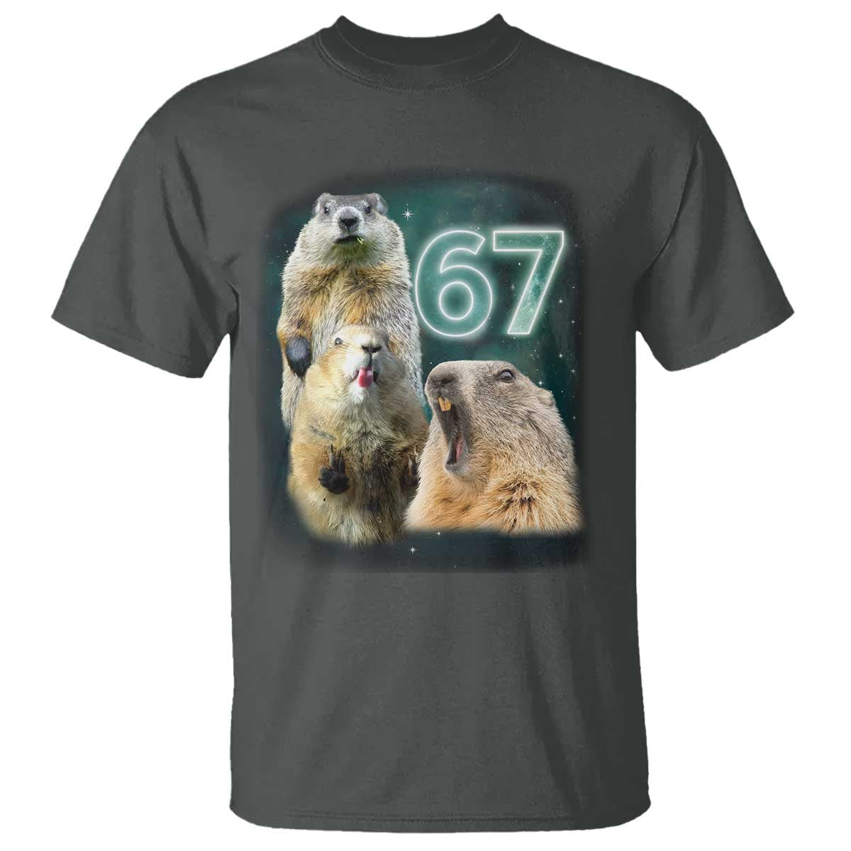 67 Meme Groundhog T Shirt Howling At The Moon Funny Six Seven Meme Ground Hog Day - Wonder Print Shop