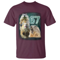 67 Meme Groundhog T Shirt Howling At The Moon Funny Six Seven Meme Ground Hog Day - Wonder Print Shop