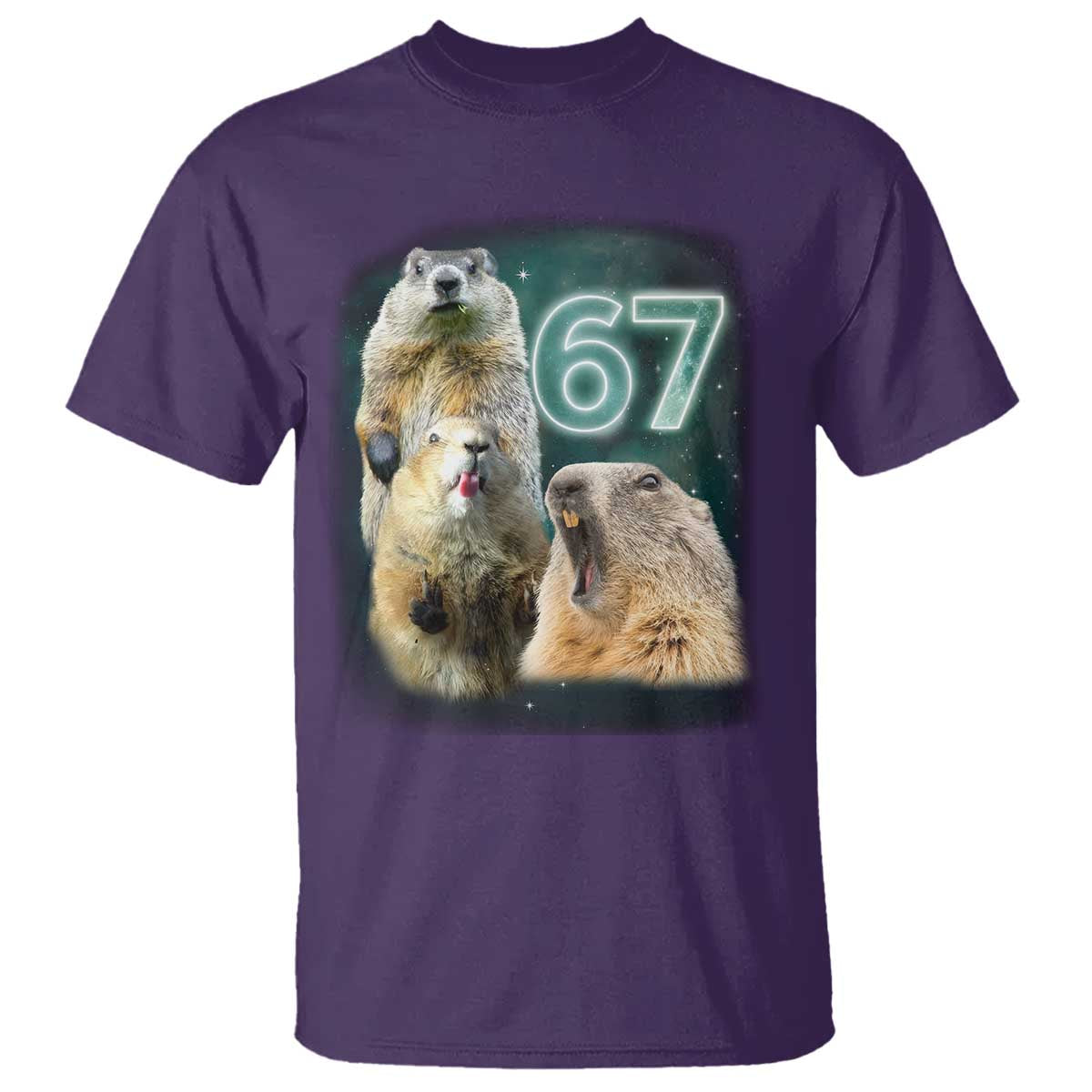67 Meme Groundhog T Shirt Howling At The Moon Funny Six Seven Meme Ground Hog Day - Wonder Print Shop