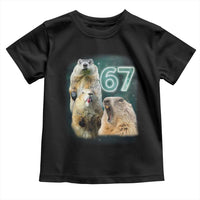 67 Meme Groundhog Toddler T Shirt Howling At The Moon Funny Six Seven Meme Ground Hog Day - Wonder Print Shop