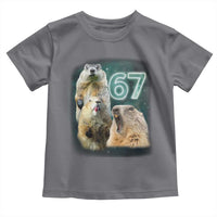 67 Meme Groundhog Toddler T Shirt Howling At The Moon Funny Six Seven Meme Ground Hog Day - Wonder Print Shop