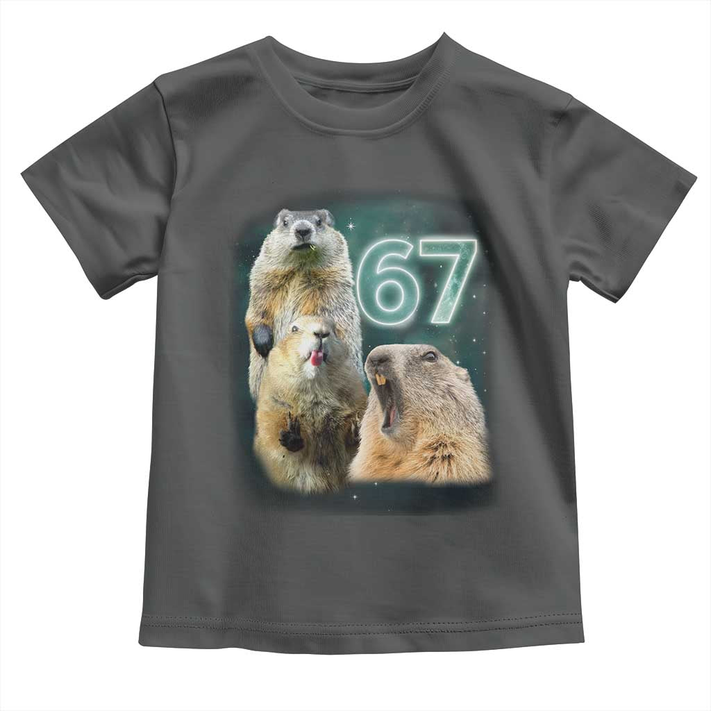 67 Meme Groundhog Toddler T Shirt Howling At The Moon Funny Six Seven Meme Ground Hog Day - Wonder Print Shop